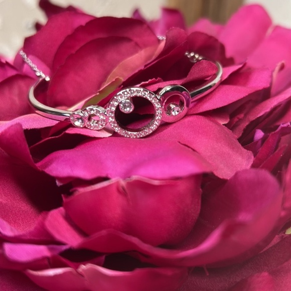 Swarovski Crystal Triple Circle Bangle Bracelet